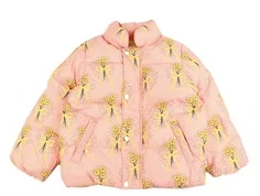 Mini Rodini pink winter flowers city puffer vinterjakke